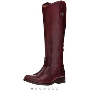 FRYE Pull-On Melissa Button Bordeaux Heeled Boot